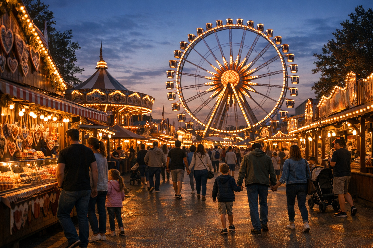 Jahrmarkt mit Riesenrad als Veranstaltungsbild